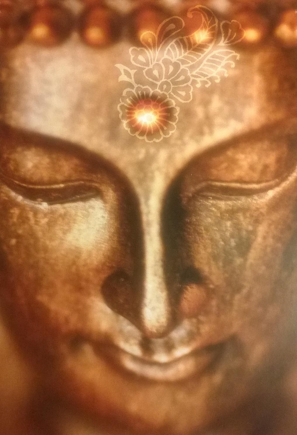 Gesicht eines goldenen Buddhas